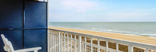 balcony view of the beach and ocean
