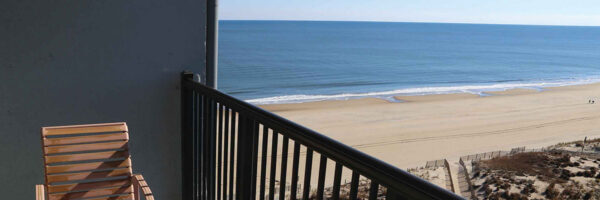 hotel balcony with view of the beach and ocean